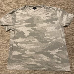 Splendid Light Gray Camo Shirt XL Women's Ladies T-Shirt Short Sleeve Crew Neck